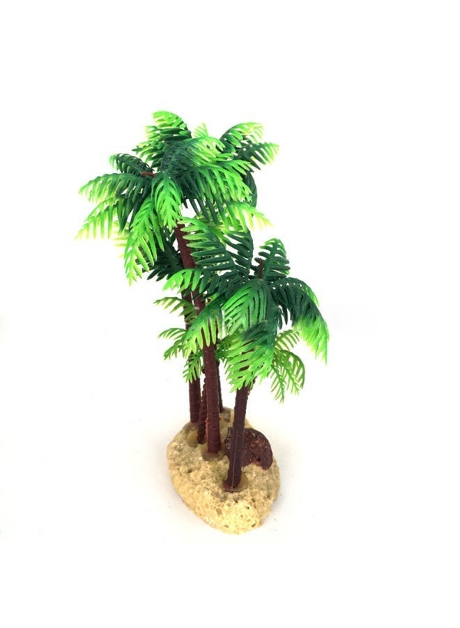 HUANXIN HOME Simulate mini coconut tree fish tank landscaping Decor Plastic Bonsai Plant for DIY Micro Landscape and for Terrariums Fairy Gardens and Miniature Gardening Props.1PCS - Image 3